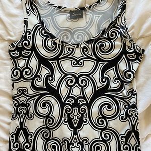 Black and White Patterned Blouse